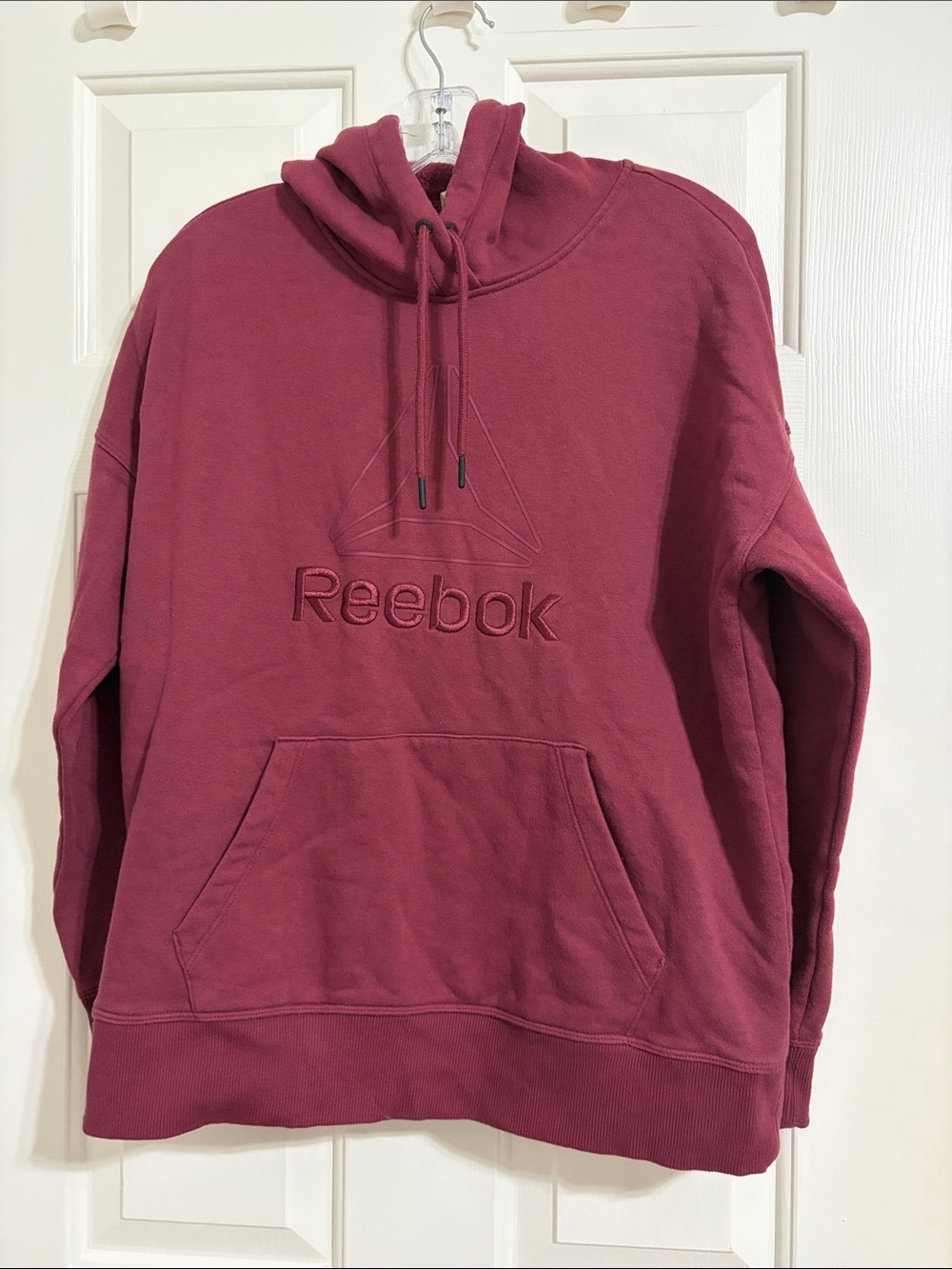 Reebok Men's Maroon Crewneck Hoodie Sweatshirt